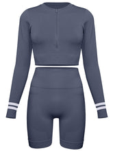 Load image into Gallery viewer, Yoga Sports Tight-Fitting Breathable Long-Sleeved Shorts Suit