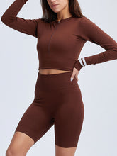 Load image into Gallery viewer, Yoga Sports Tight-Fitting Breathable Long-Sleeved Shorts Suit