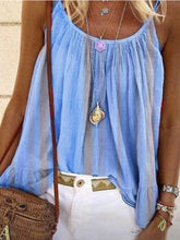 Load image into Gallery viewer, Loose Striped Print Sling Camisole T-shirt Vacation Tops