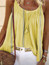Load image into Gallery viewer, Loose Striped Print Sling Camisole T-shirt Vacation Tops