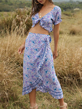 Load image into Gallery viewer, Women&#39;s Bohemian Crop Top and Irregular Skirt Two-piece Suit