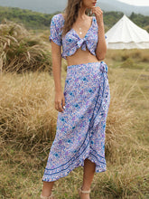 Load image into Gallery viewer, Women&#39;s Bohemian Crop Top and Irregular Skirt Two-piece Suit