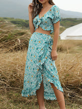 Load image into Gallery viewer, Women&#39;s Bohemian Crop Top and Irregular Skirt Two-piece Suit