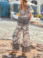 Load image into Gallery viewer, Bohemian Leisure V-neck Short-sleeved Top and Pants Two-piece Suit