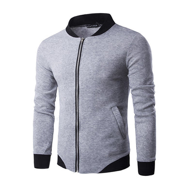 Men'S Stand-Up Collar Zipper Sweater Baseball Uniform