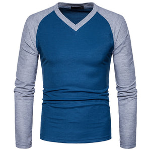 Fashion V-Neck Raglan Sleeve Long Sleeve T-Shirt