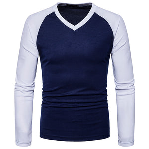 Fashion V-Neck Raglan Sleeve Long Sleeve T-Shirt