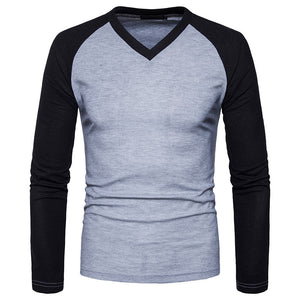 Fashion V-Neck Raglan Sleeve Long Sleeve T-Shirt