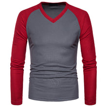 Load image into Gallery viewer, Fashion V-Neck Raglan Sleeve Long Sleeve T-Shirt