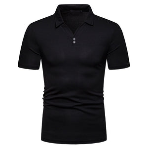 Men'S V-Neck Loose European Size Short Sleeve POLO Shirt