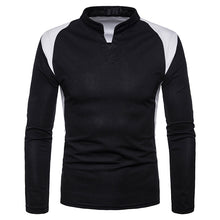 Load image into Gallery viewer, Men&#39;S Irregular Stitching Long-Sleeved Polo Neck T-Shirt