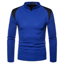 Load image into Gallery viewer, Men&#39;S Irregular Stitching Long-Sleeved Polo Neck T-Shirt