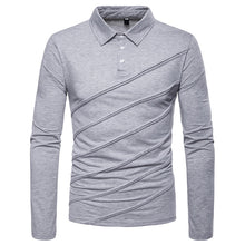 Load image into Gallery viewer, Men&#39;S Stitching Long-Sleeved Plus Size Lapel POLO Shirt