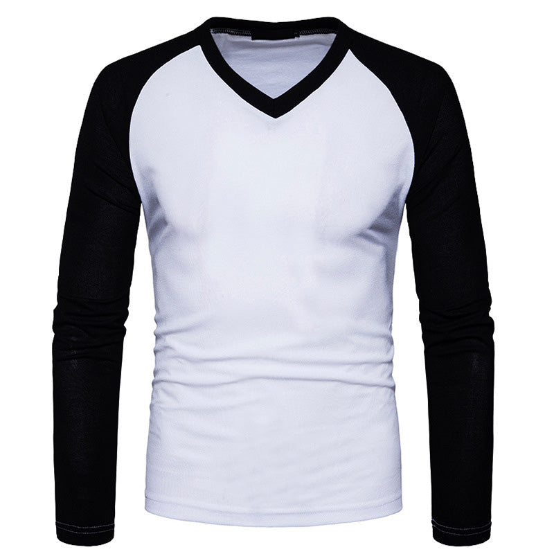 Fashion V-Neck Raglan Sleeve Long Sleeve T-Shirt