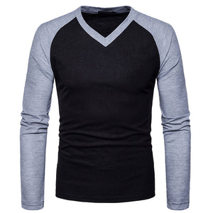 Fashion V-Neck Raglan Sleeve Long Sleeve T-Shirt