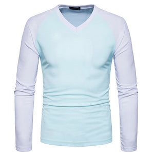 Fashion V-Neck Raglan Sleeve Long Sleeve T-Shirt