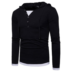 Fashion Men'S Hooded Long-Sleeve Stitching Sports Pullover Hoodie