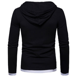 Fashion Men'S Hooded Long-Sleeve Stitching Sports Pullover Hoodie