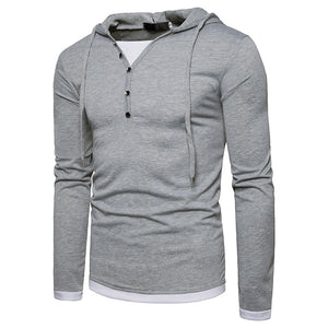 Fashion Men'S Hooded Long-Sleeve Stitching Sports Pullover Hoodie