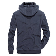 Load image into Gallery viewer, Men&#39;S Casual Loose Hooded Middle-Aged Fleece Jacket