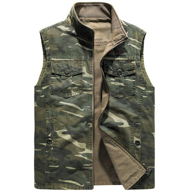 Men'S Outdoor Leisure Double-Sided Loose Camouflage Vest