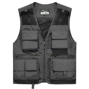 Men'S Outdoor Leisure Multi-Pocket Quick-Drying Mesh Vest