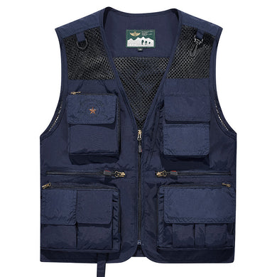 Men'S Outdoor Leisure Multi-Pocket Quick-Drying Mesh Vest