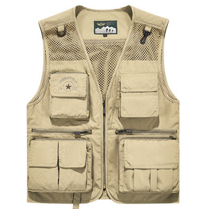 Men'S Outdoor Leisure Multi-Pocket Quick-Drying Mesh Vest