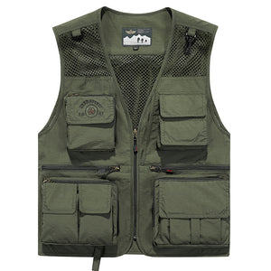 Men'S Outdoor Leisure Multi-Pocket Quick-Drying Mesh Vest