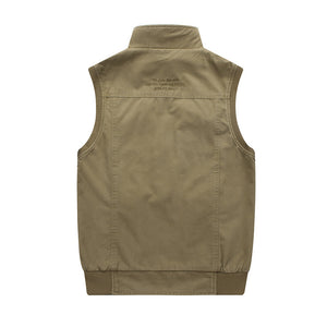 Men'S Casual Workwear Double-Sided Vest Multi-Pocket Waistcoat