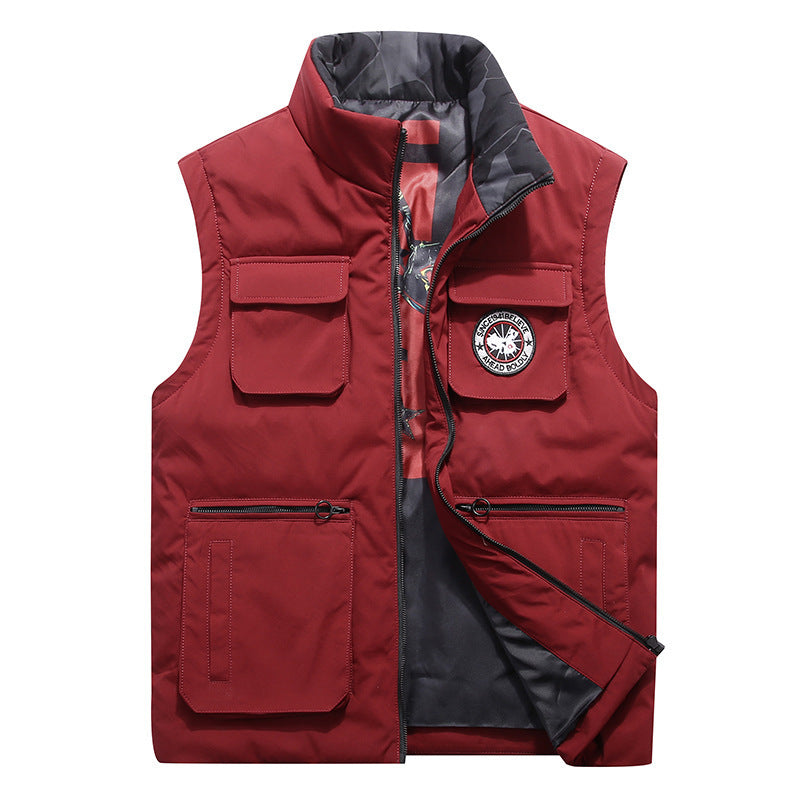 Men'S Loose Stand-Up Collar Youth Outdoor Leisure Vest