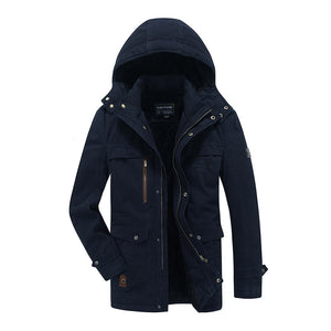 Men'S Winter Plus Velvet Thick Warm Loose Jacket