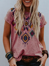 Load image into Gallery viewer, Women's Printed Pullover Loose Round Neck T-shirt Casual Top