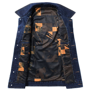 Men'S Casual Zipper Two-Sided Denim Waistcoat Vest