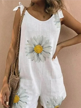 Load image into Gallery viewer, Fashion Loose Chrysanthemum Print Casual Sleeveless Jumpsuit