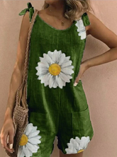 Load image into Gallery viewer, Fashion Loose Chrysanthemum Print Casual Sleeveless Jumpsuit