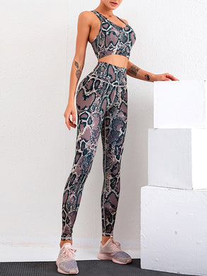 Printed Sexy Quick-drying High Waist Hip Lifting Yoga Two-piece Suit