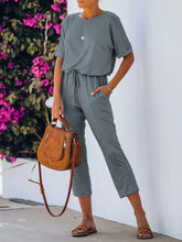 Load image into Gallery viewer, Casual Loose High Waist Mid-length Pants Jumpsuit