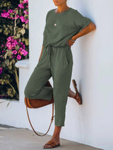 Load image into Gallery viewer, Casual Loose High Waist Mid-length Pants Jumpsuit