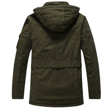 Load image into Gallery viewer, Men&#39;S Washed And Velvet Thickened Warm Mid-Length Hooded Coat