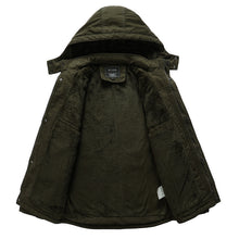 Load image into Gallery viewer, Men&#39;S Washed And Velvet Thickened Warm Mid-Length Hooded Coat