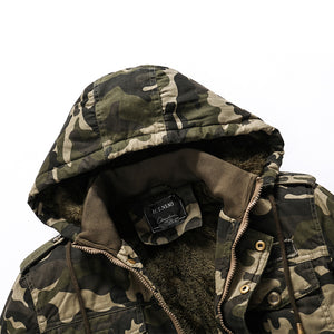 Men'S Camouflage Printed Cotton Long Sleeve Fashion Hooded Jacket