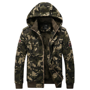 Men'S Camouflage Printed Cotton Long Sleeve Fashion Hooded Jacket