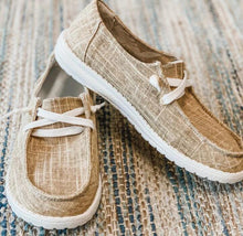 Load image into Gallery viewer, Ladies Canvas Lace-Up Slippers