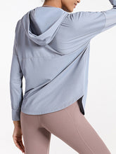 Load image into Gallery viewer, Loose Yoga Fitness Jacket Hooded Cardigan Long Sleeve Sports Top