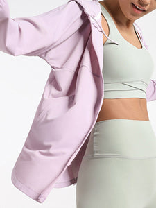 Loose Yoga Fitness Jacket Hooded Cardigan Long Sleeve Sports Top