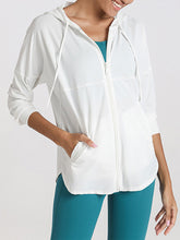 Load image into Gallery viewer, Loose Yoga Fitness Jacket Hooded Cardigan Long Sleeve Sports Top