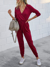 Load image into Gallery viewer, Fashion V-neck Casual Slim Solid Color Jumpsuit