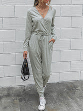 Load image into Gallery viewer, Fashion V-neck Casual Slim Solid Color Jumpsuit