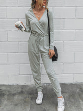 Load image into Gallery viewer, Fashion V-neck Casual Slim Solid Color Jumpsuit